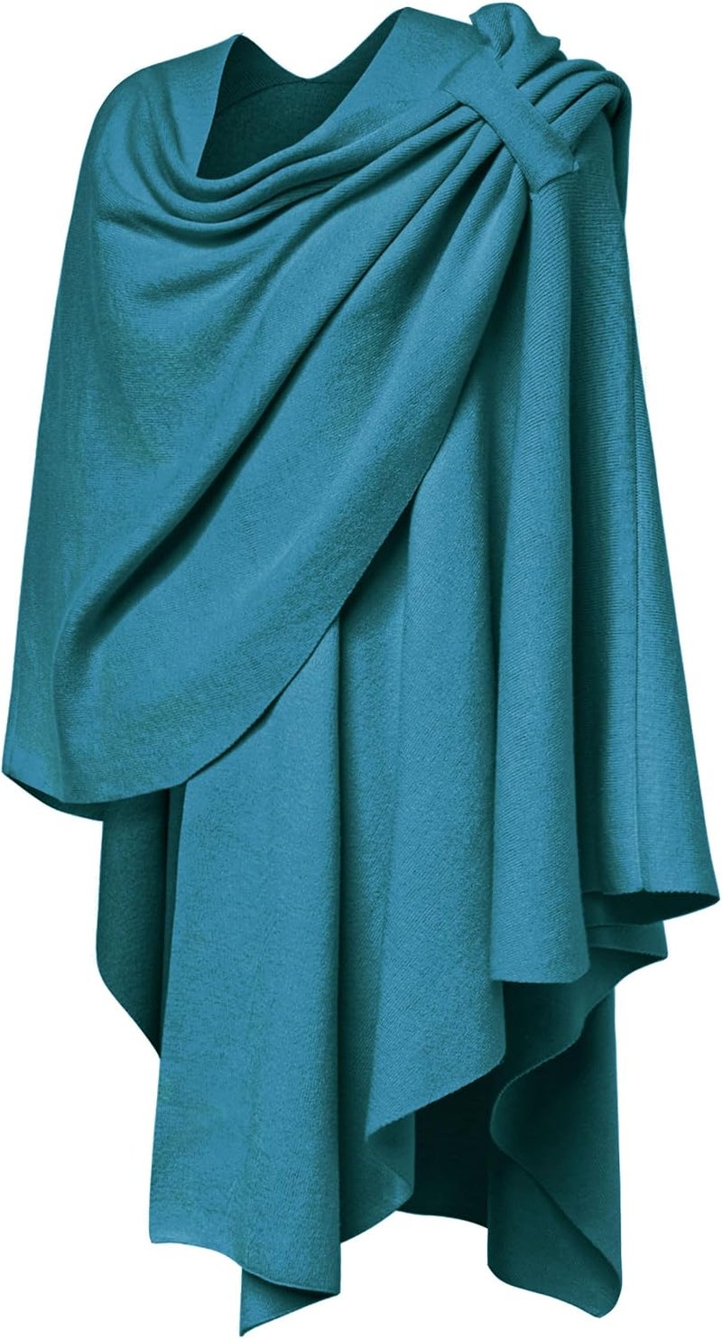 Puli Womens Large Cross Front Poncho Sweater Wrap Topper Knitted Elegant Shawls Cape for Fall Winter - Image 5